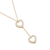 Solid Gold Diamond Heart Lariat