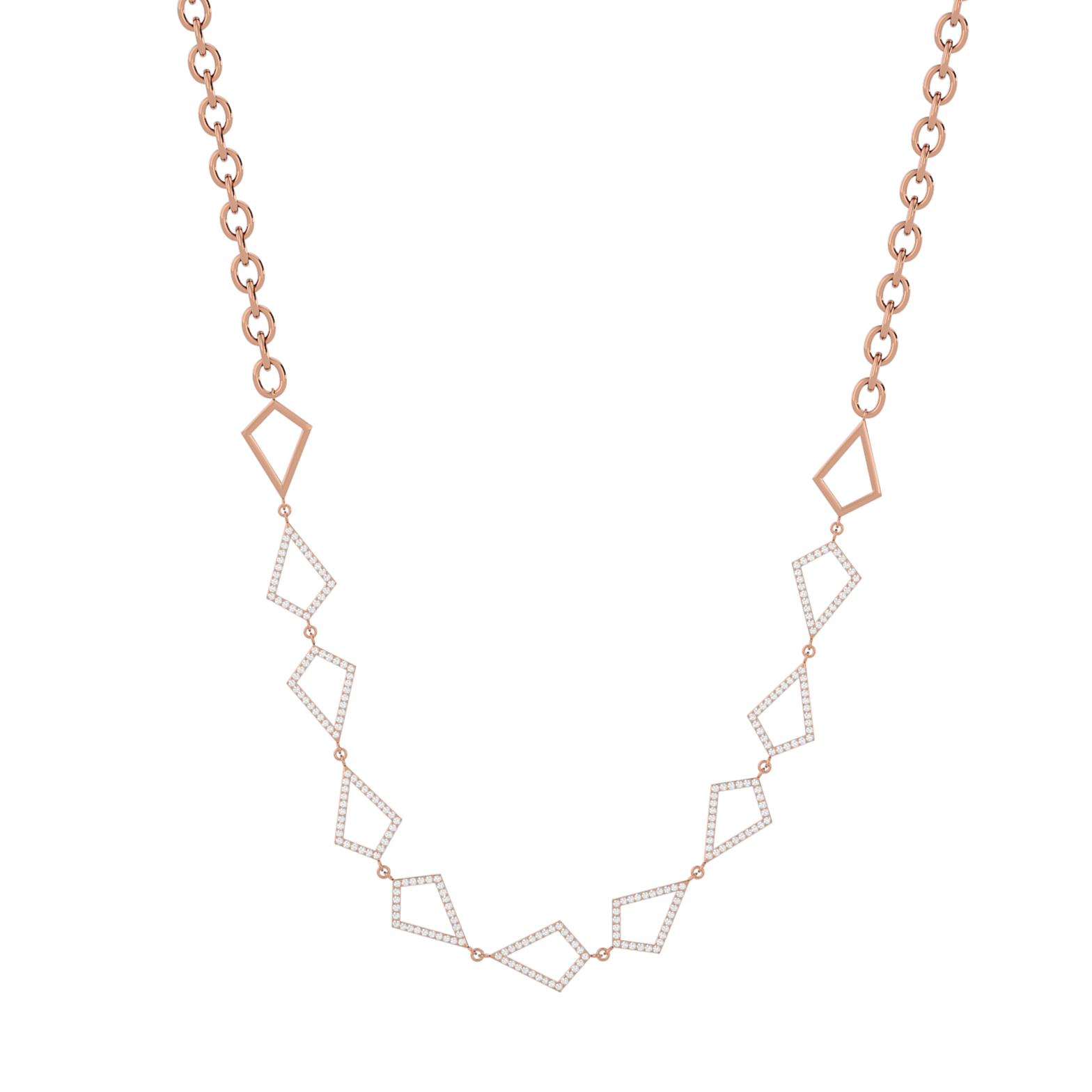 Solid Gold Diamond Kite Choker