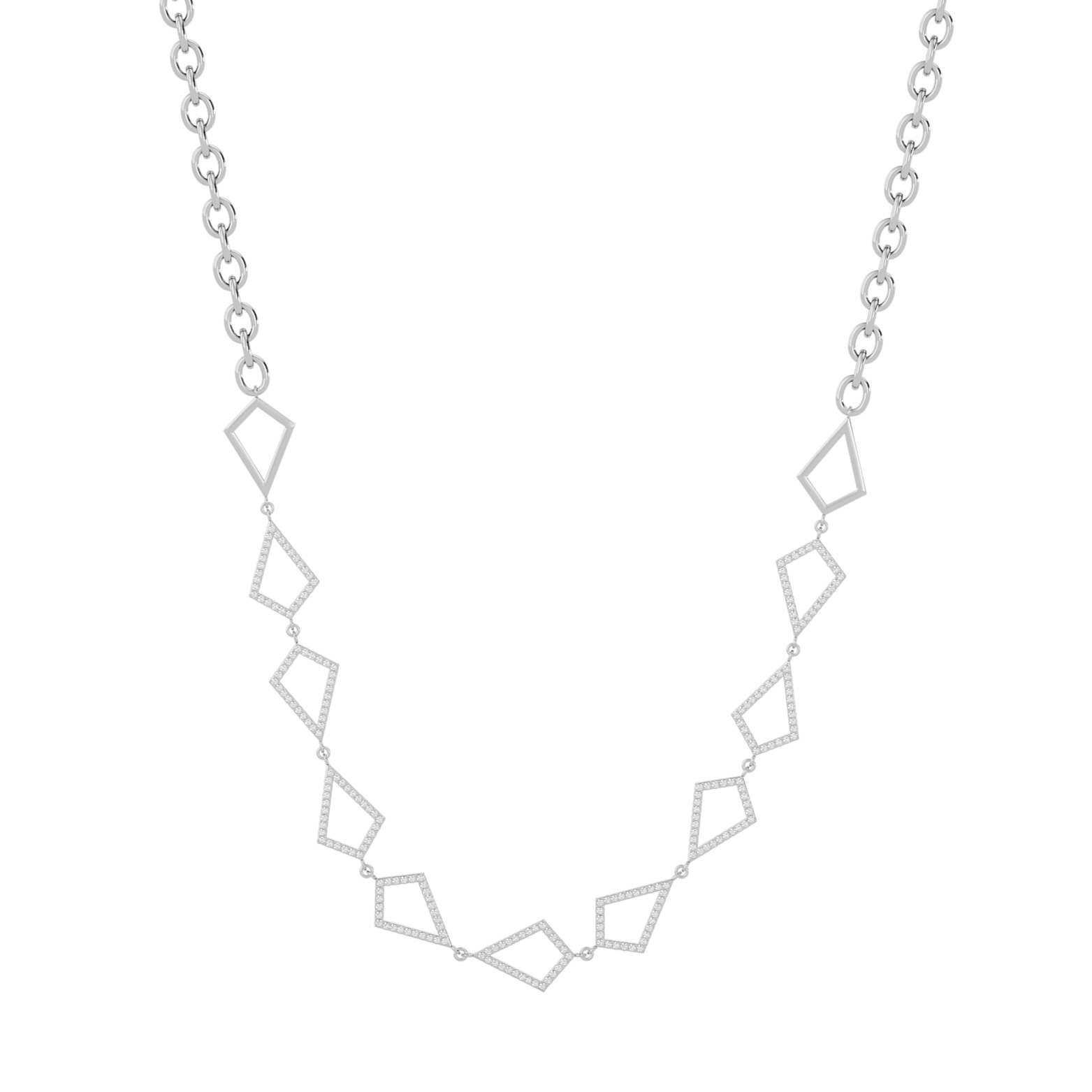 Solid Gold Diamond Kite Choker