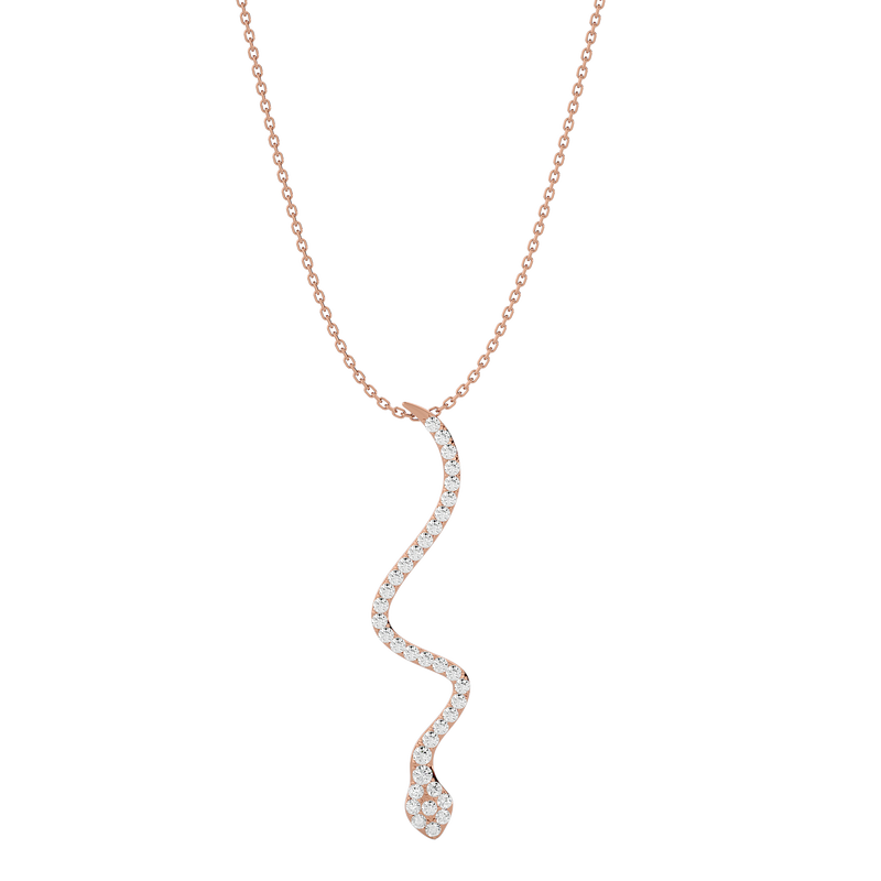 Pave Diamond Snake Necklace