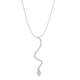 Solid Gold Pave Diamond Snake Necklace