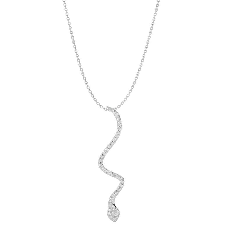 Pave Diamond Snake Necklace