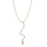 Solid Gold Pave Diamond Snake Necklace