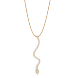 Solid Gold Pave Diamond Snake Necklace