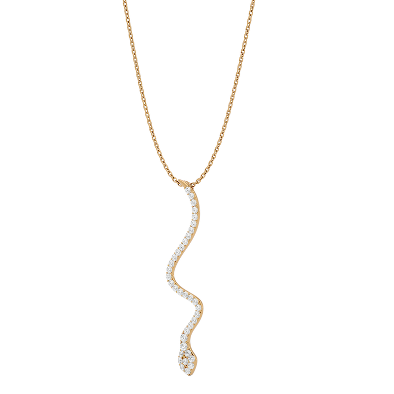 Pave Diamond Snake Necklace