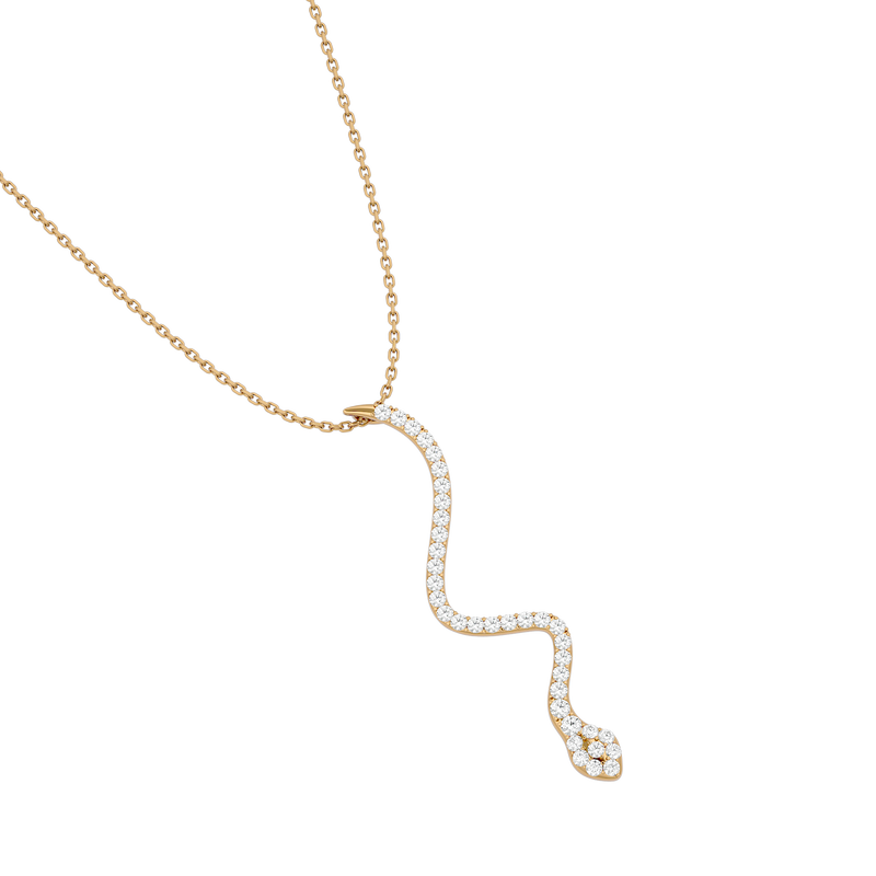 Pave Diamond Snake Necklace