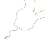 Solid Gold Pave Diamond Snake Necklace