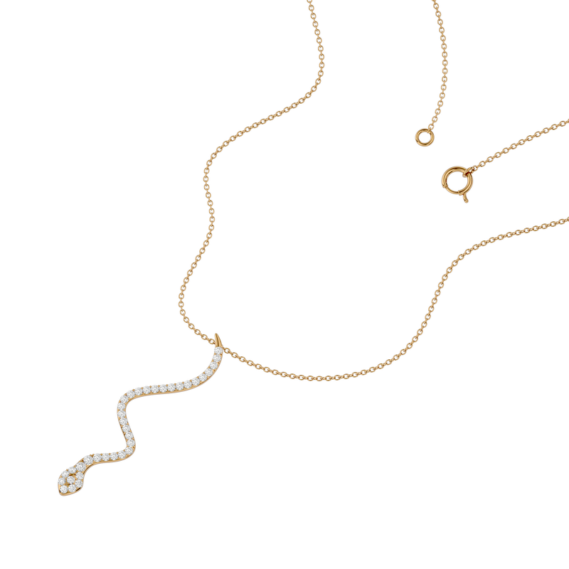 Pave Diamond Snake Necklace