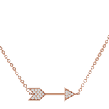 Solid Gold Diamond Sideways Arrow Necklace