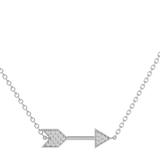 Solid Gold Diamond Sideways Arrow Necklace