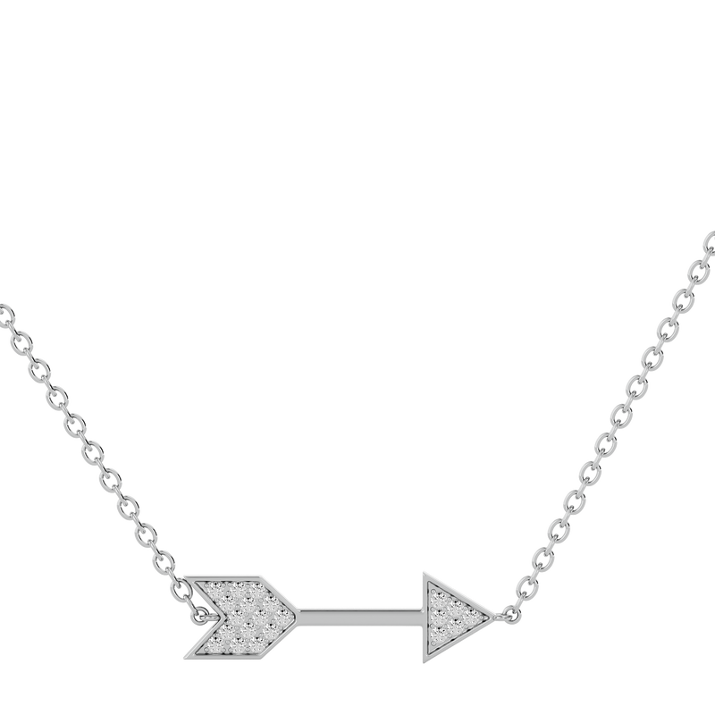 Diamond Sideways Arrow Necklace