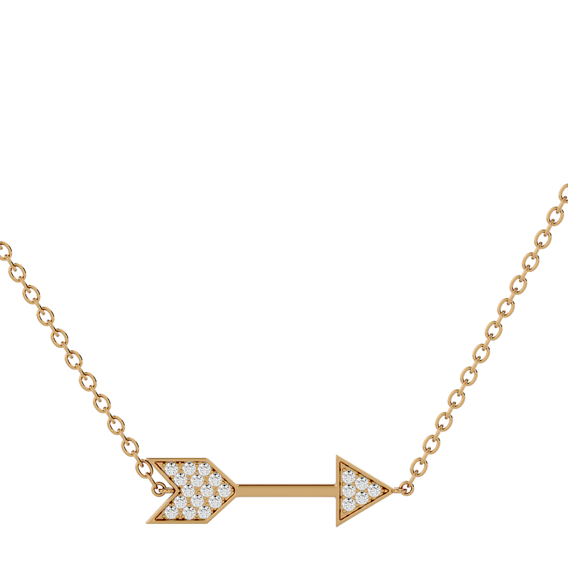 Diamond Sideways Arrow Necklace