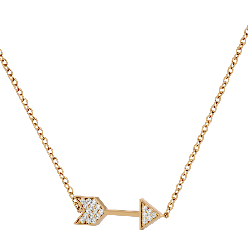 Diamond Sideways Arrow Necklace