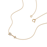 Solid Gold Diamond Sideways Arrow Necklace