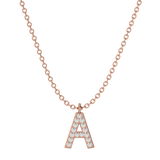 Solid Gold Diamond Initial Necklace