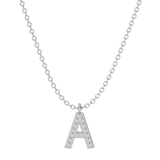 Solid Gold Diamond Initial Necklace
