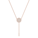 Solid Gold Pave Diamond Circle Lariat