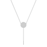 Solid Gold Pave Diamond Circle Lariat