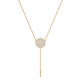 Solid Gold Pave Diamond Circle Lariat