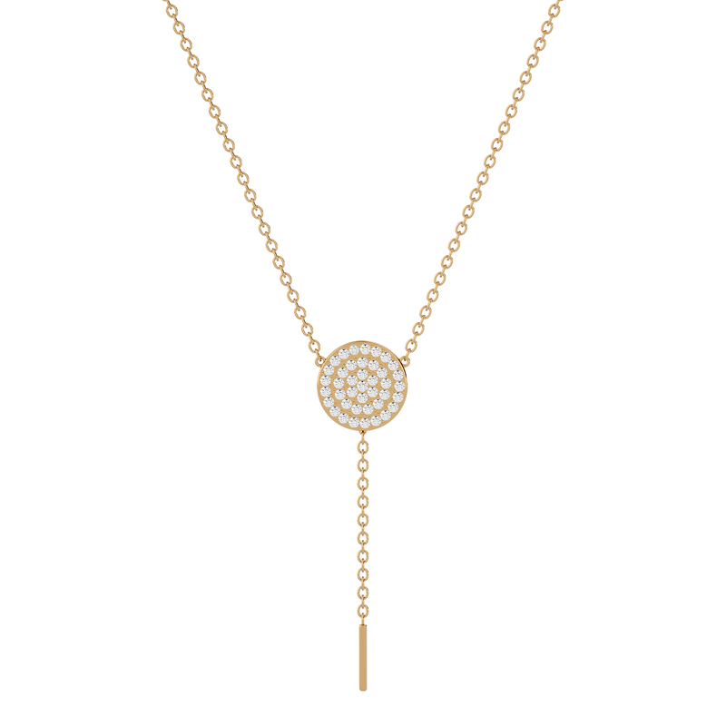 Pave Diamond Circle Lariat