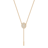 Solid Gold Pave Diamond Circle Lariat