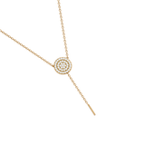 Solid Gold Pave Diamond Circle Lariat