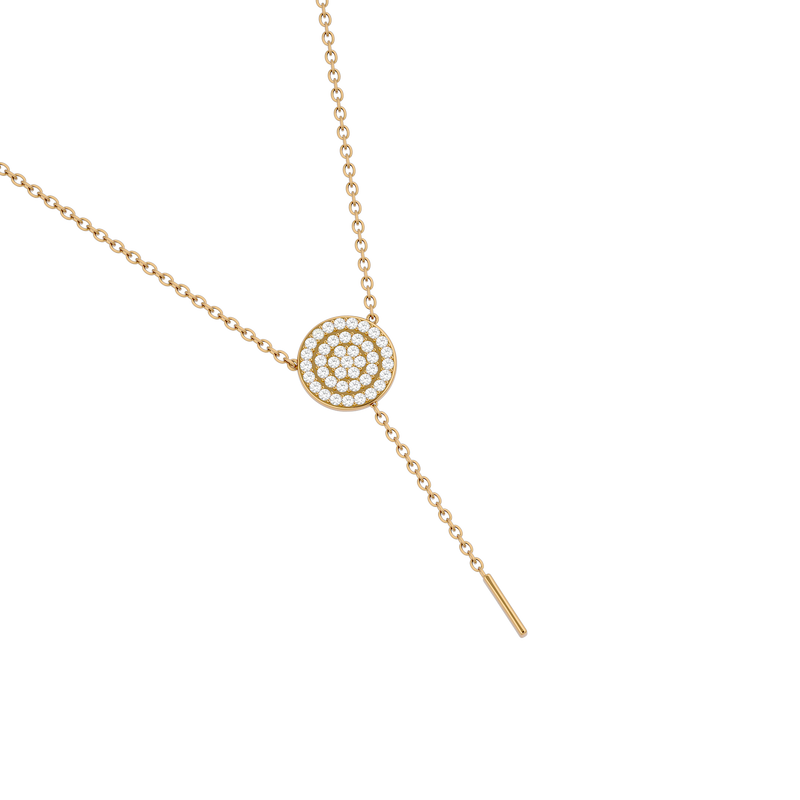 Pave Diamond Circle Lariat