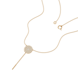 Solid Gold Pave Diamond Circle Lariat