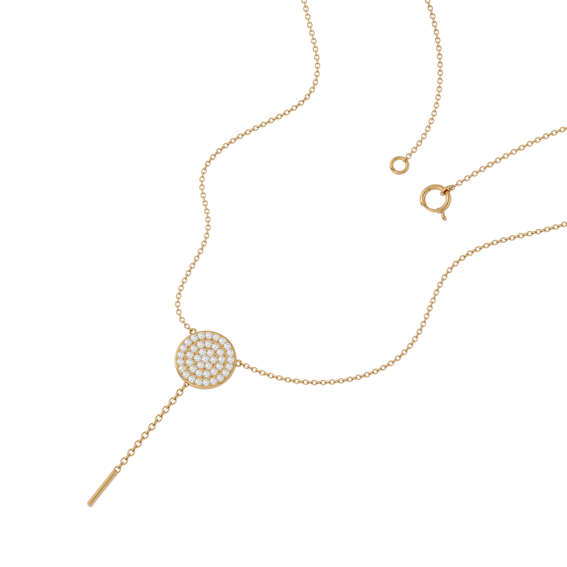 Pave Diamond Circle Lariat