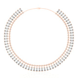 Solid Gold White Topaz Choker Necklace