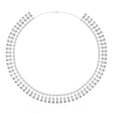 Solid Gold White Topaz Choker Necklace