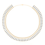 Solid Gold White Topaz Choker Necklace