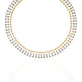 Solid Gold White Topaz Choker Necklace
