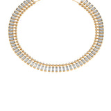 Solid Gold White Topaz Choker Necklace