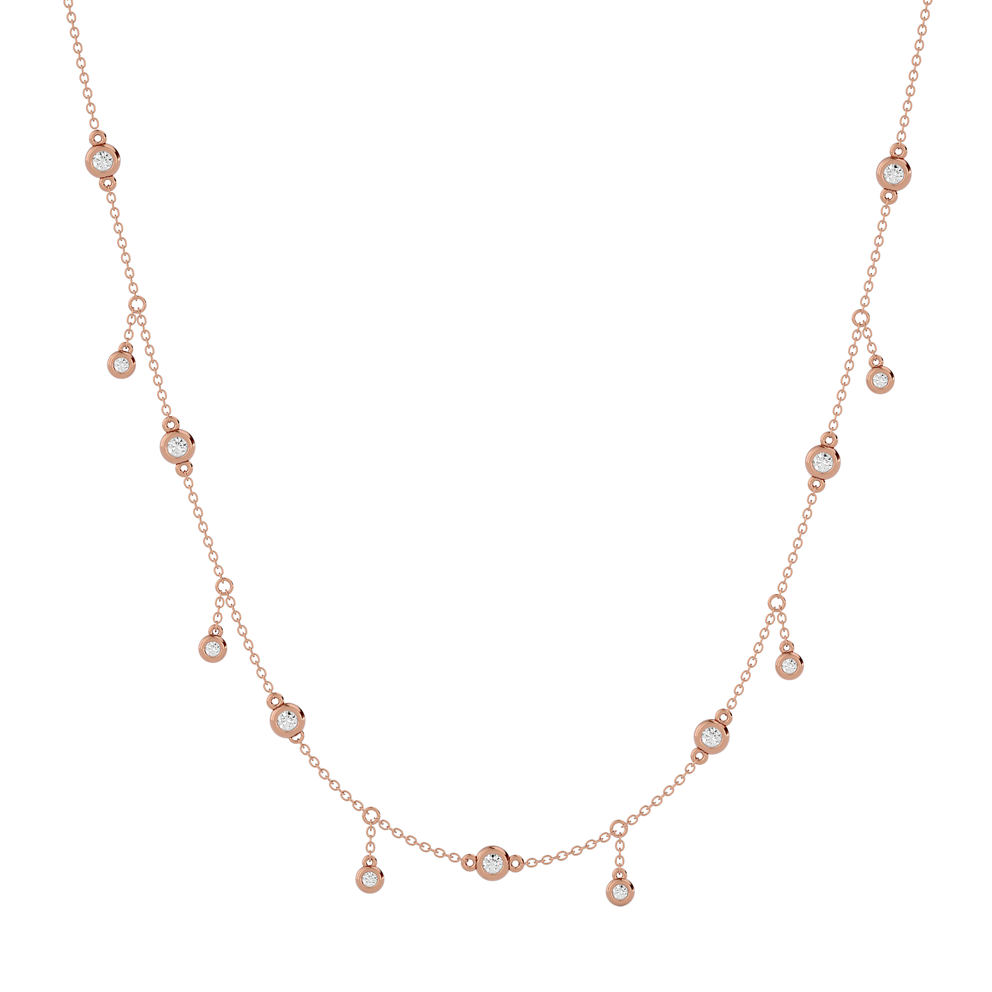 Solid Gold Diamond Shaker Necklace