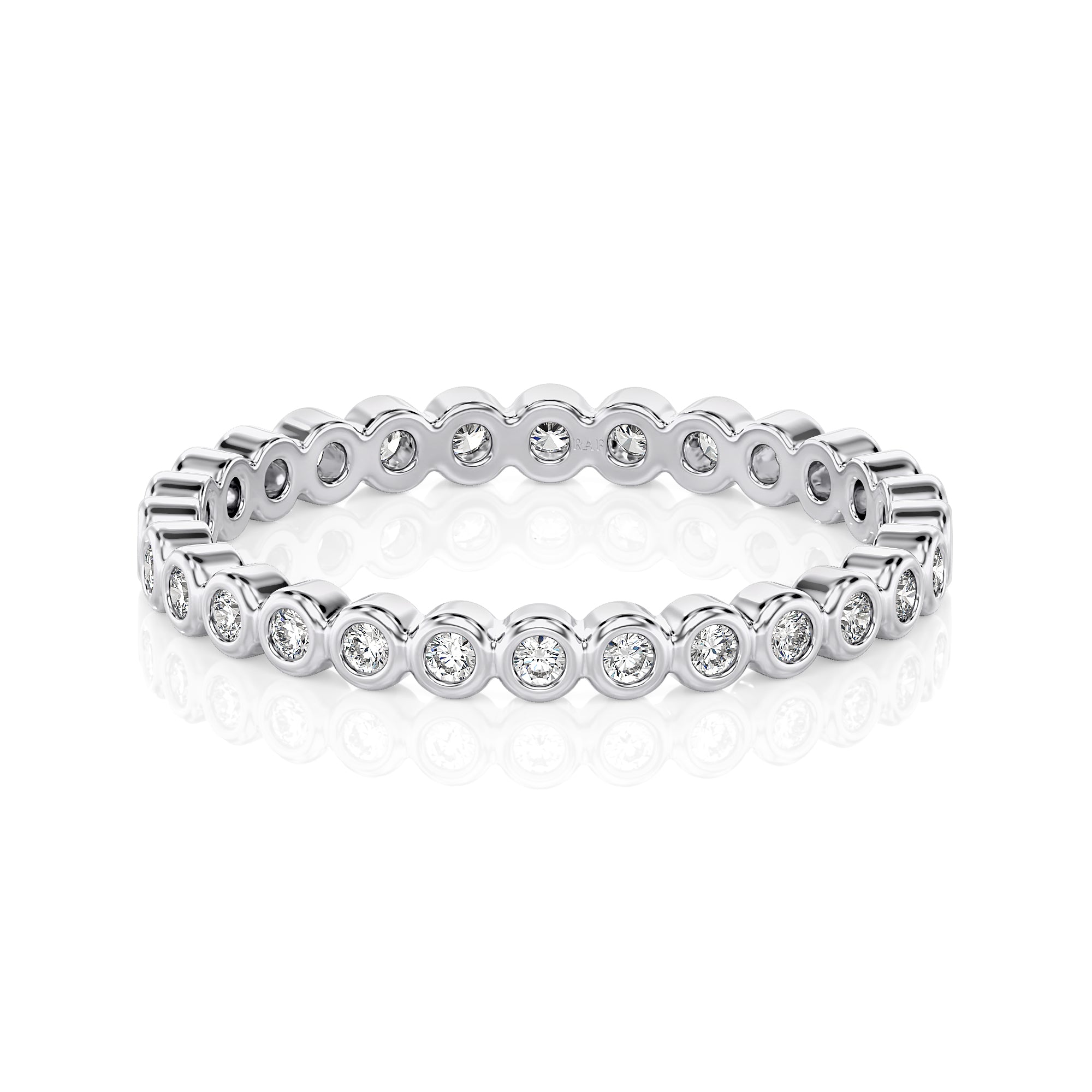 Solid Gold Diamond Bezel Eternity Band