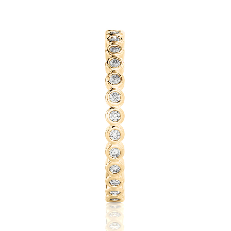 Solid Gold Diamond Bezel Eternity Band