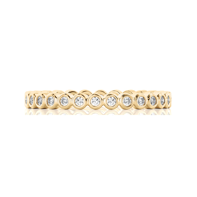 Solid Gold Diamond Bezel Eternity Band