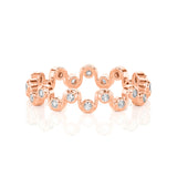 Solid Gold Wavy Diamond Stacking Ring