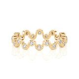 Solid Gold Wavy Diamond Stacking Ring