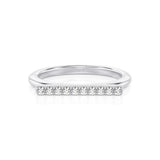 Solid Gold Flat Bar Diamond Stackable Ring