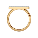 Solid Gold Flat Bar Diamond Stackable Ring