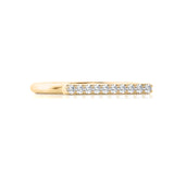 Solid Gold Flat Bar Diamond Stackable Ring