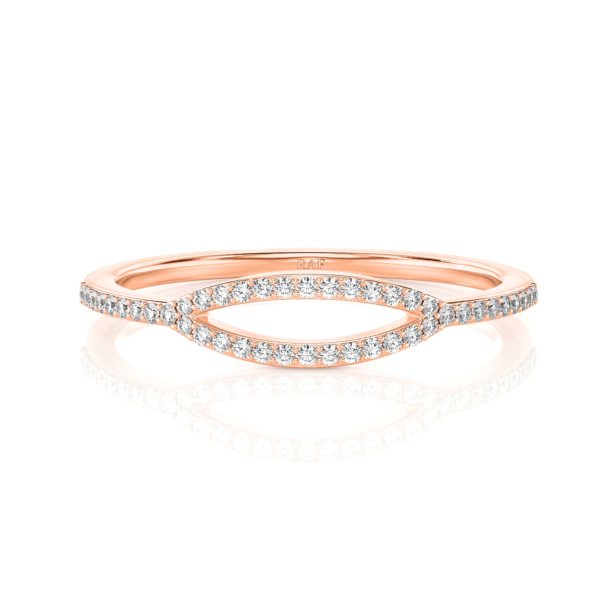 Solid Gold Open Marquise Diamond Loop Ring