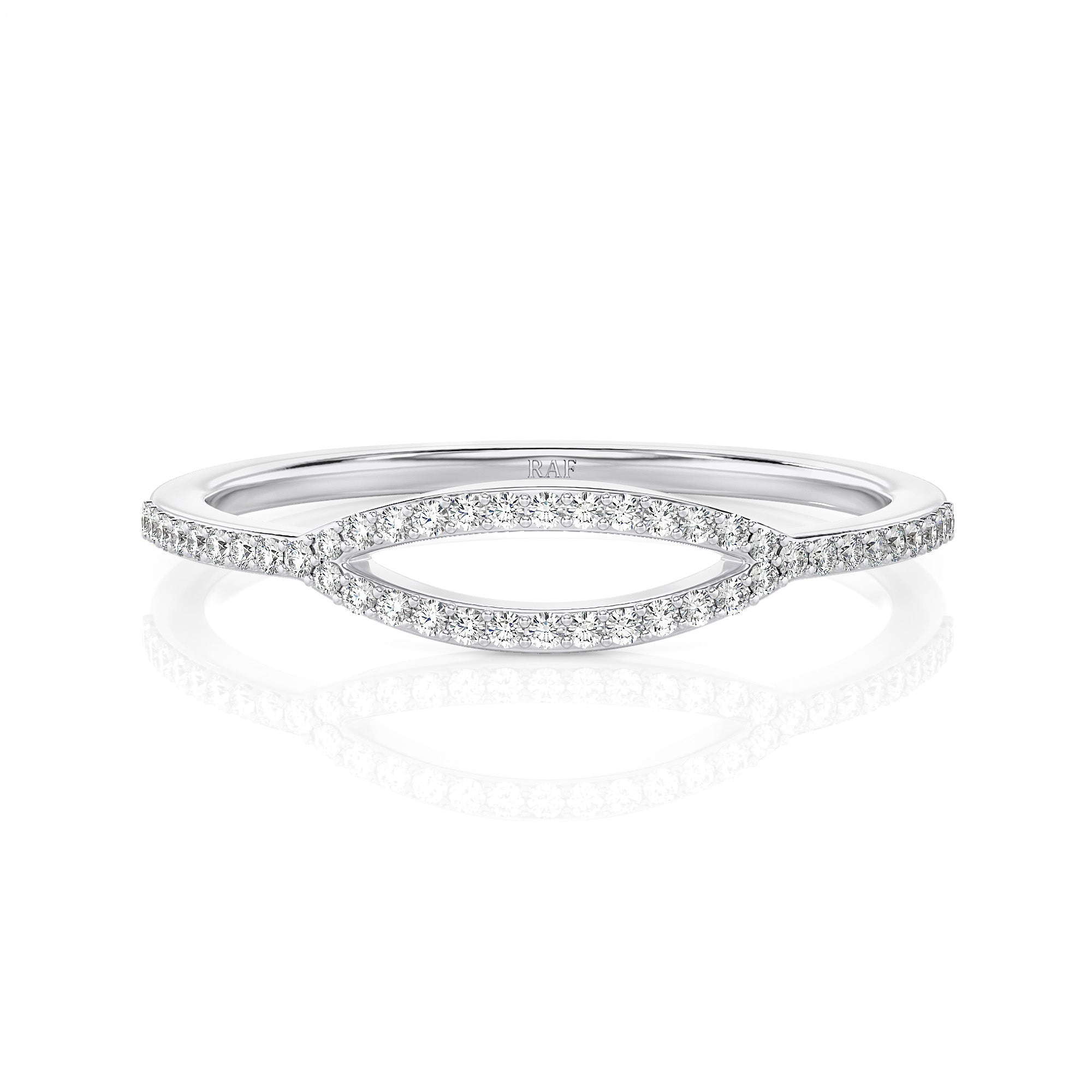 Solid Gold Open Marquise Diamond Loop Ring
