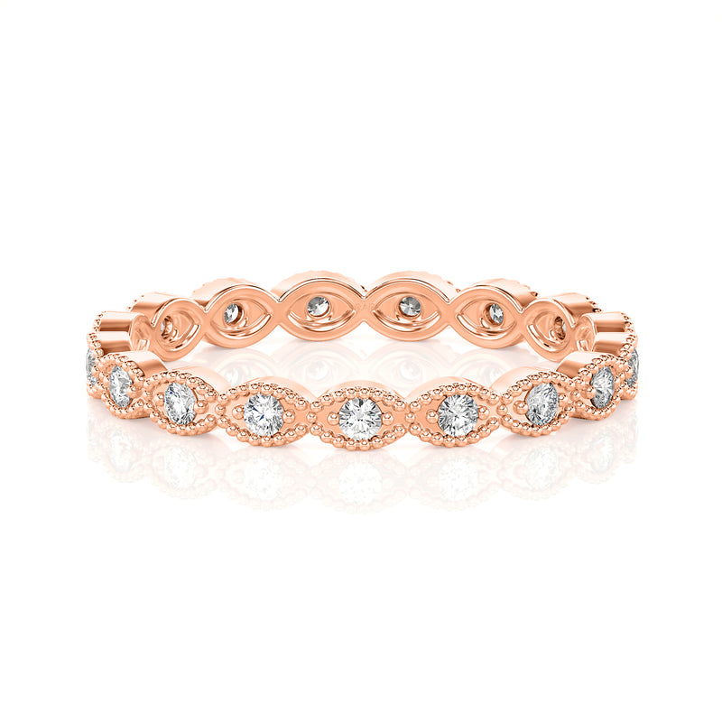 Solid Gold Milgrain Diamond Eternity Band