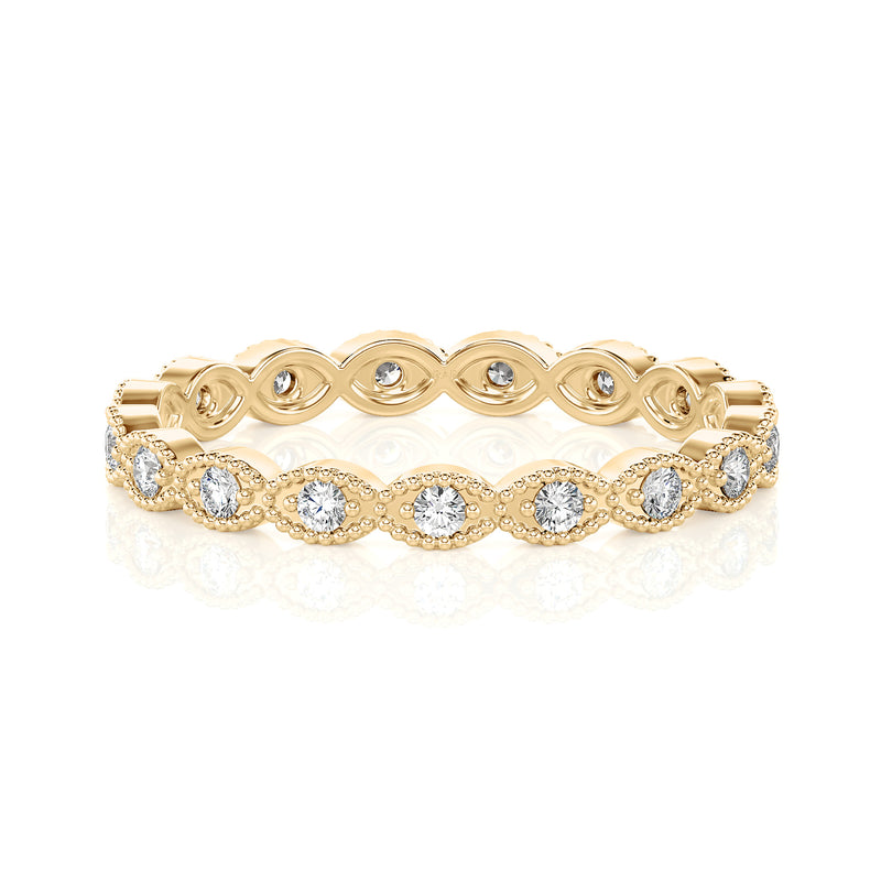 Solid Gold Milgrain Diamond Eternity Band