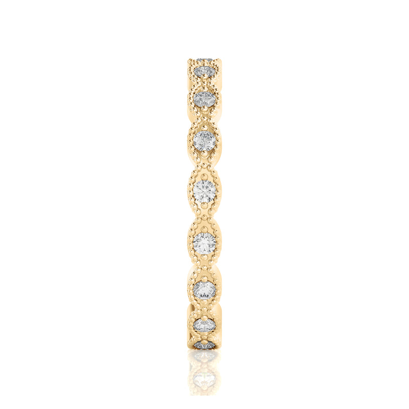 Solid Gold Milgrain Diamond Eternity Band