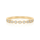 Solid Gold Half Milgrain Diamond Stacking Ring