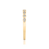 Solid Gold Half Milgrain Diamond Stacking Ring